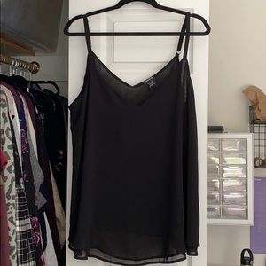 Torrid black chiffon double layer swing cami